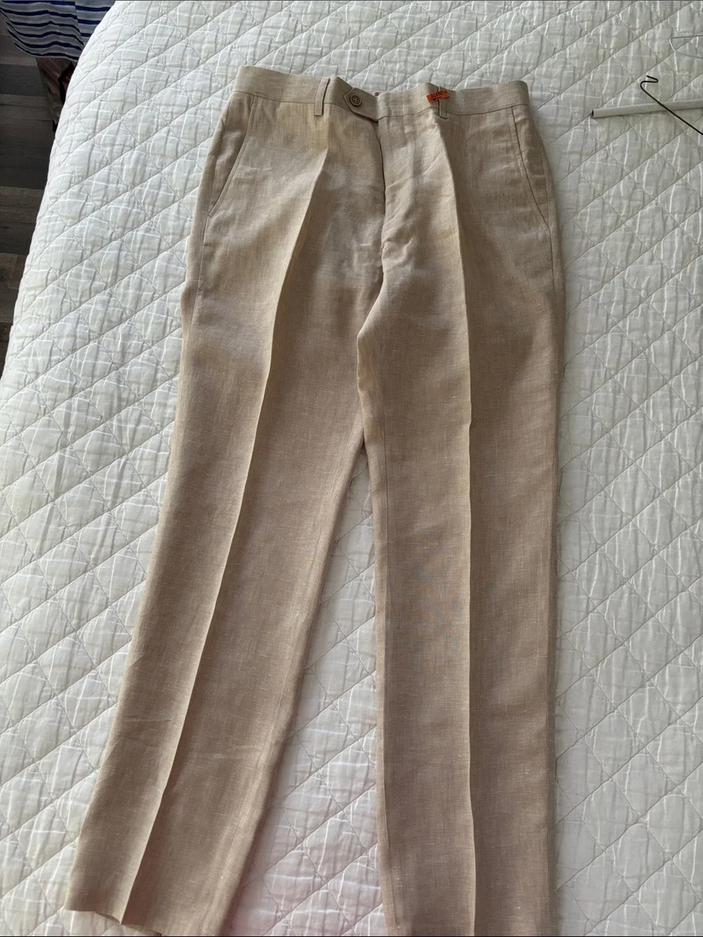 Bar III Men's Taupe Linen-Blend Dress Pants